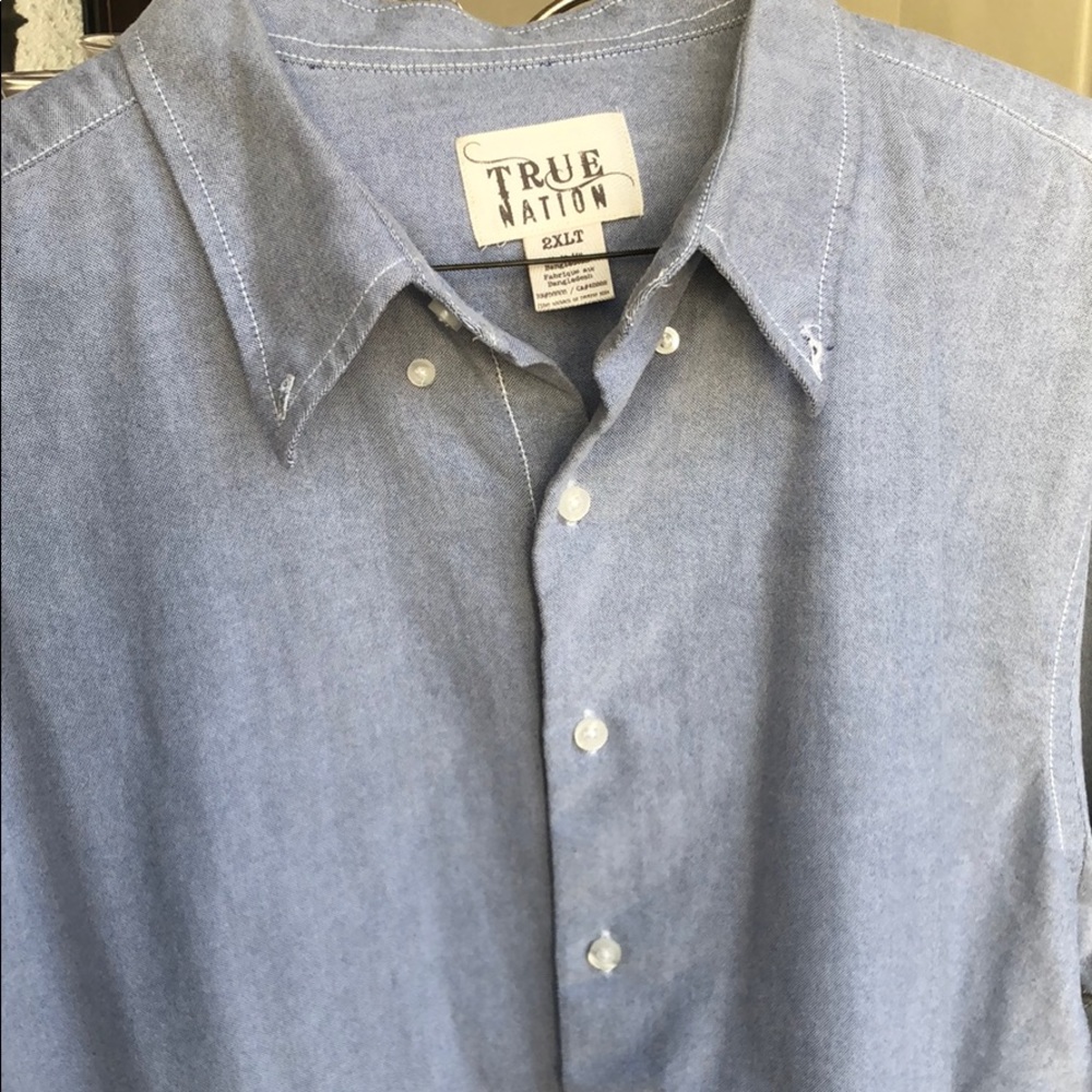 True Nation 2XLT 100% cotton chambray long sleeve